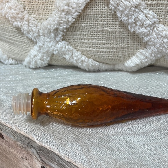 60’s & 70’s Amber Glass Genie Bottle With Stopper MCM - Picture 6 of 12